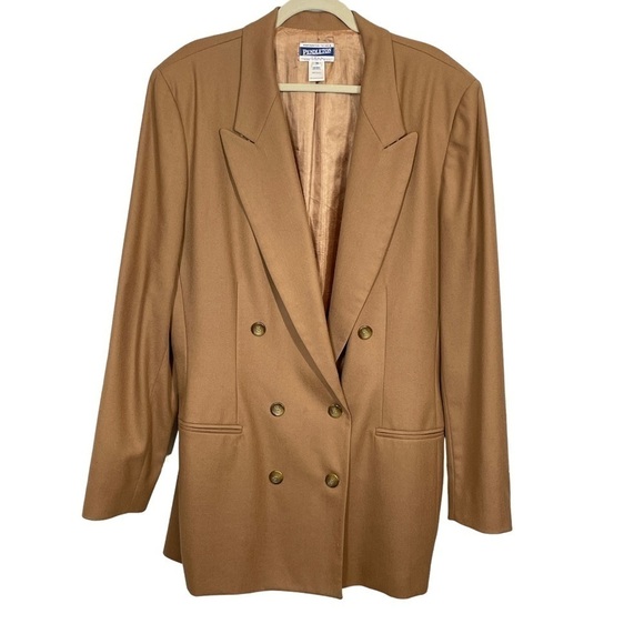 Pendleton Jackets & Blazers - Vintage Pendleton 100% Wool Double Breasted Camel Jacket Size 16 Tall